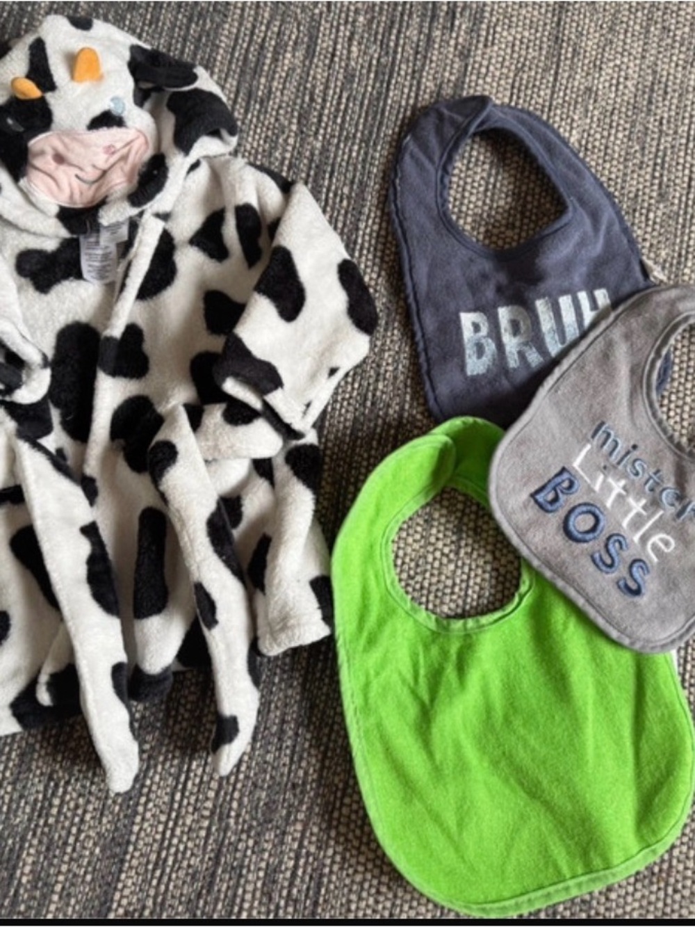 Magic Baby Bib Trio in Bright Green, Gray & Charcoal